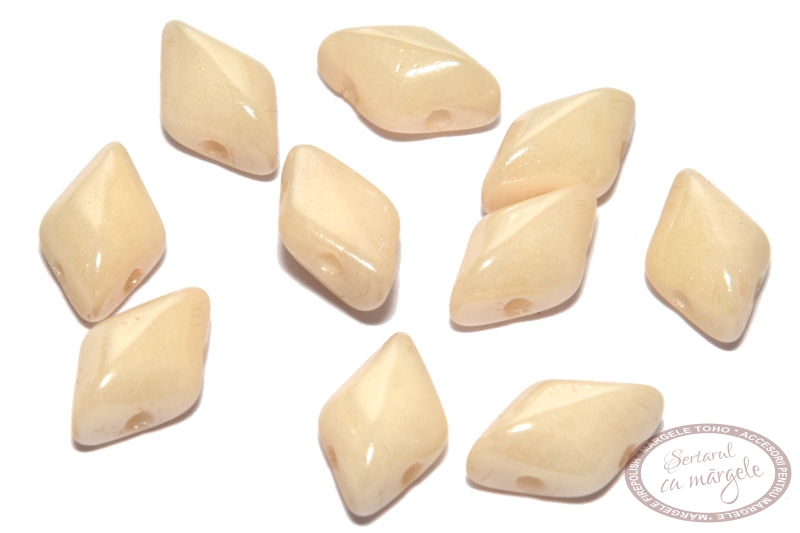 Margele GemDuo 8X5mm Luster Opaque Champagne
