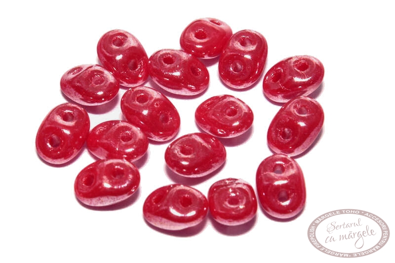 Margele Superduo Luster - Coral Red Margele Superduo Luster Coral Red