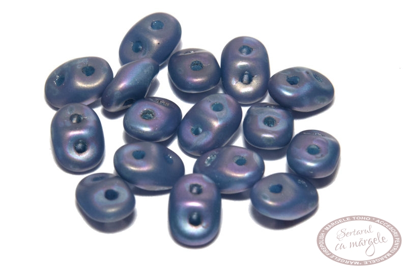 Margele Superduo Nebula - Opaque Blue Turquoise Margele Superduo Nebula Opaque Blue Turquoise