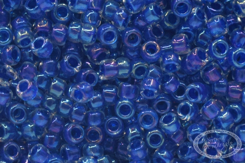 Margele TOHO 15 Inside Color Luster Crystal Caribbean Blue Lined 1