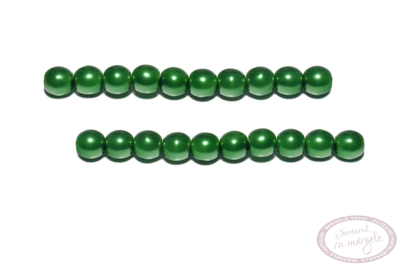 Perle din sticla 4mm Xmas Green
