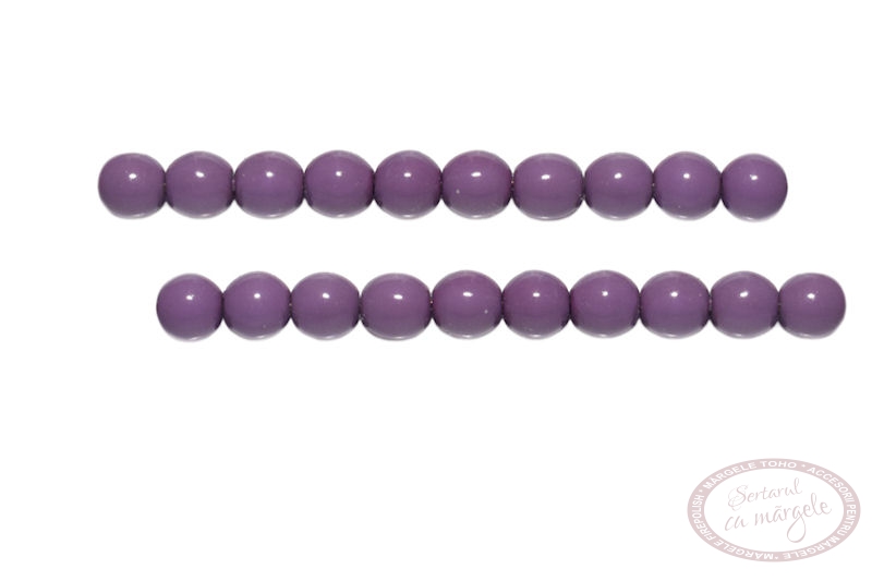 Perle din sticla 4mm Fiesta Hollyhock Purple