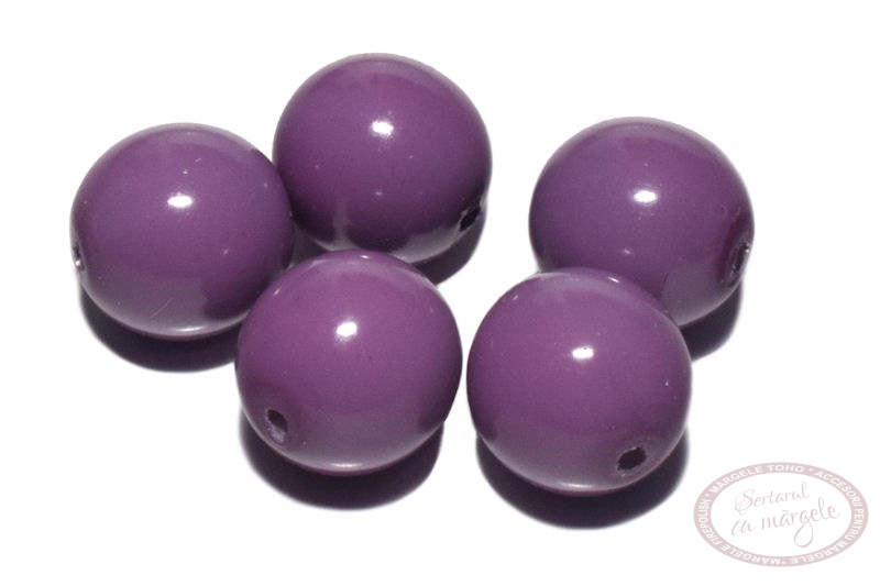 Perle din sticla 8mm Fiesta Hollyhock Purple