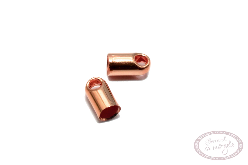 Capat de snur DQ 5.6x2.6mm diam. int. 2.2mm placat cu aur roz