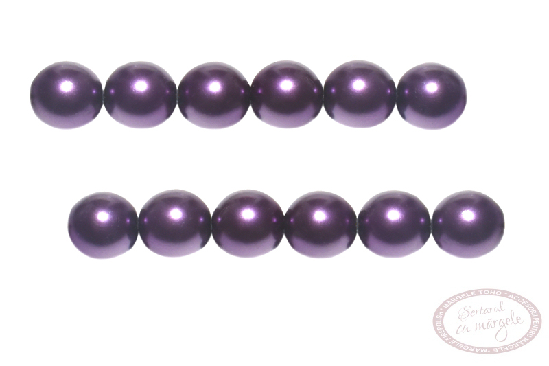 Perle din sticla 6mm Shiny Violet