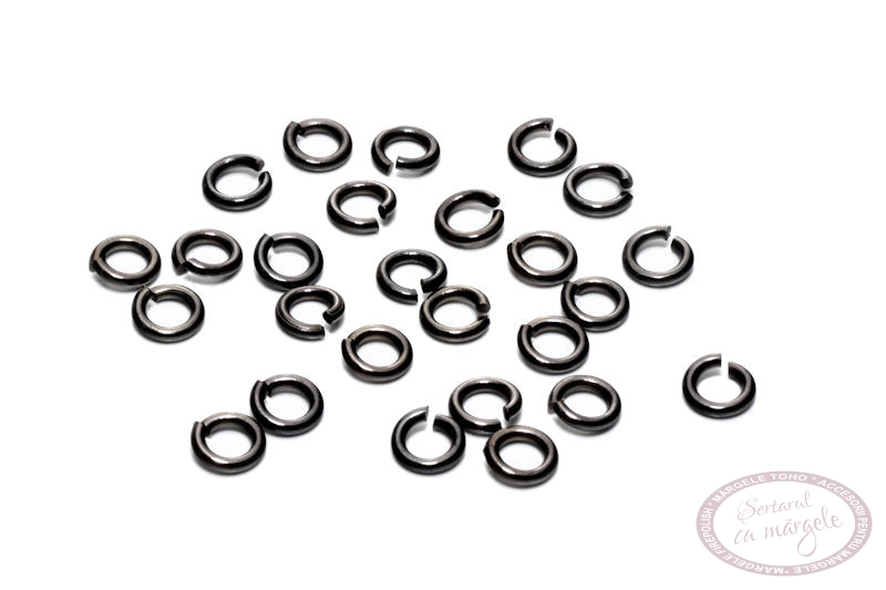 Zale 3mm placate cu argint, culoare antracit Zale 3mm placate cu argint culoare antracit
