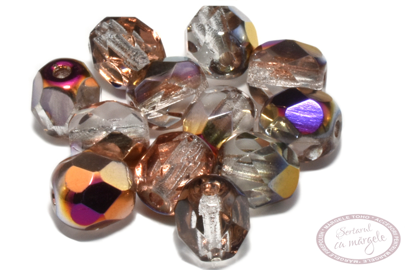 Margele Fire Polish 6mm Crystal Sliperit Margele Fire Polish 6mm Crystal Sliperit