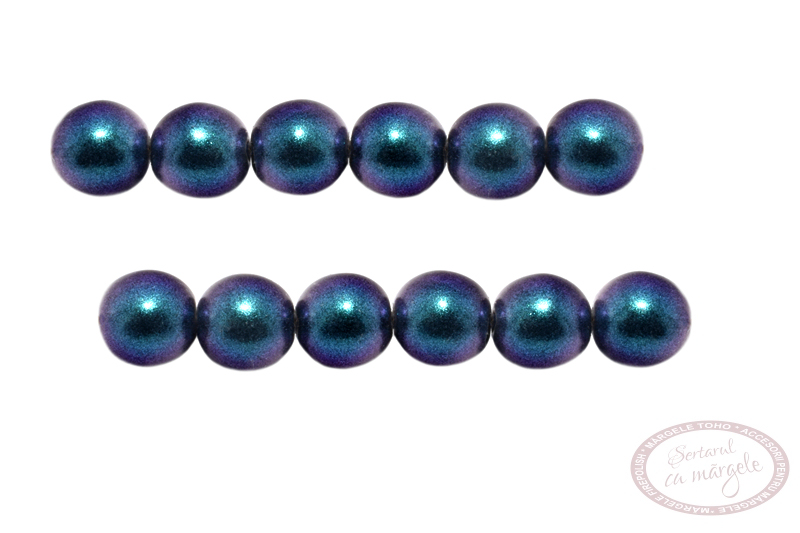 Perle din sticla 6mm Polynesian Pearls Midnight Blue