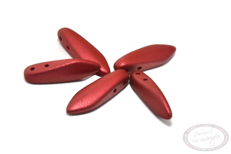 Margele Dagger, 2 gauri, 5x16mm, Lava Red Margele Dagger 2 gauri 5x16mm Lava Red