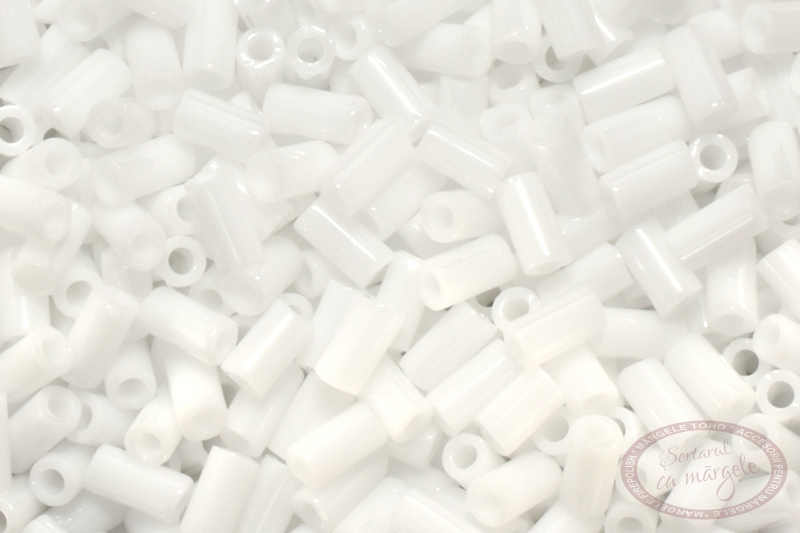 Toho Bugle 3mm Opaque White Toho Bugle 3mm Opaque White
