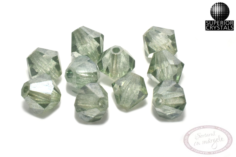 Bicon 6mm Crystal Green Luster