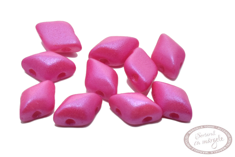 Margele GemDuo 8X5mm, Pearl Shine-Passion Pink Margele GemDuo 8X5mm Pearl Shine Passion Pink