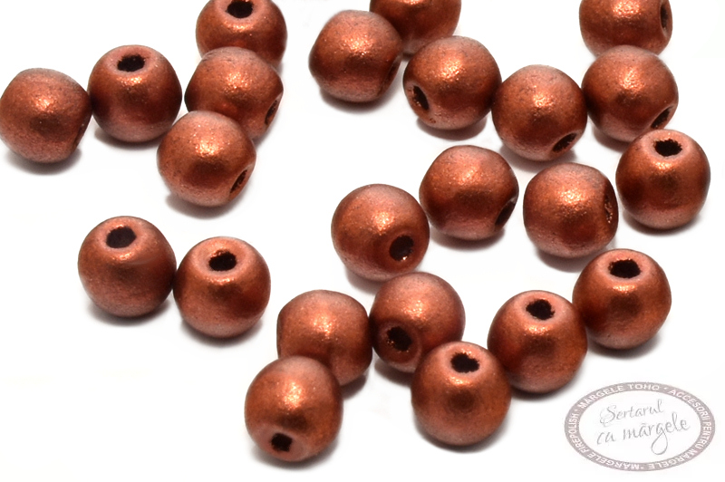 Margele presate rotunde 3mm Matte-Metallic Dark Copper Margele presate rotunde 3mm Matte Metallic Dark Copper