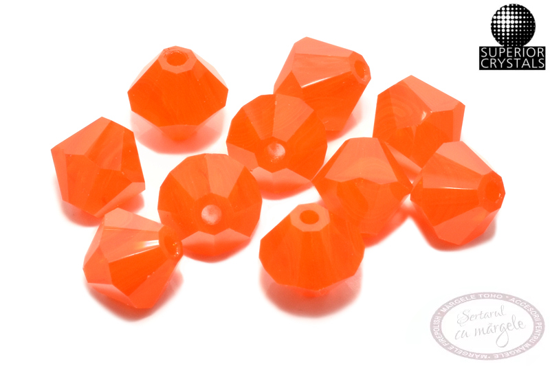Bicon 6mm - Orange Opal Bicon 6mm Orange Opal
