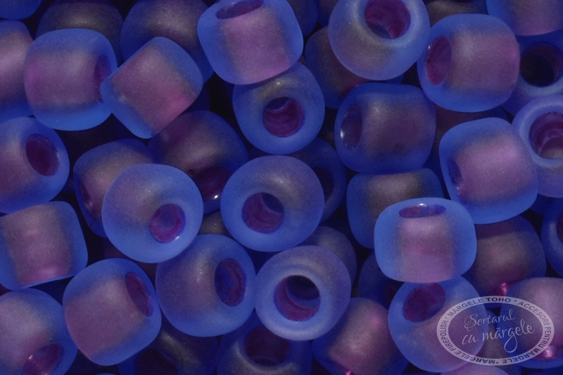 TR-06-252F TOHO 6, Inside-Color Frosted Aqua Purple-Lined TR 06 252F TOHO 6 Inside Color Frosted Aqua Purple Lined