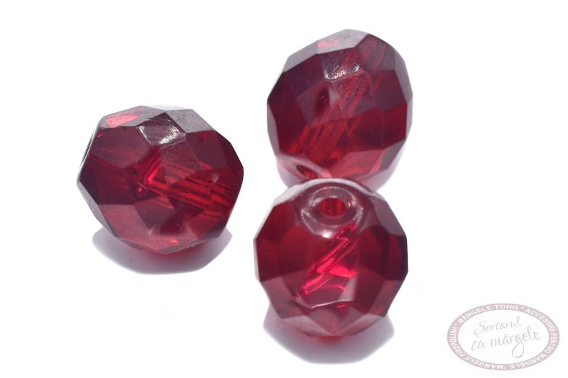 Margele Fire Polish 10mm Garnet Margele Fire Polish 10mm Garnet