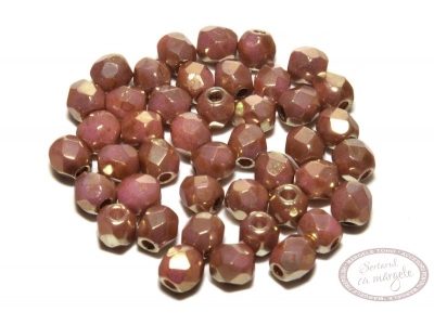 Margele Fire Polish 3mm : Luster - Opaque Rose/Gold Topaz, 80 buc