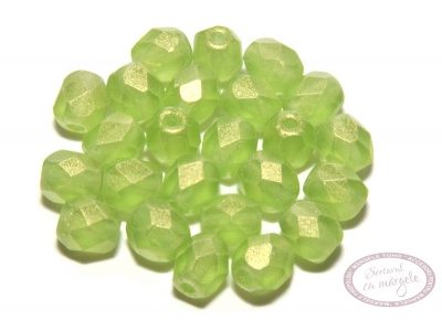 Margele Fire Polish 4mm : Sueded Gold Olivine, 60 buc