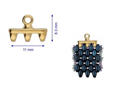ROZOS - terminatie bratari/cercei speciala pentru SuperDuo, placata cu aur 24K